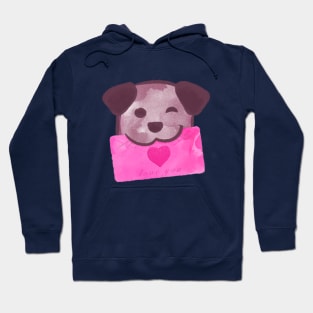 Cute dog with pink love letter Hoodie